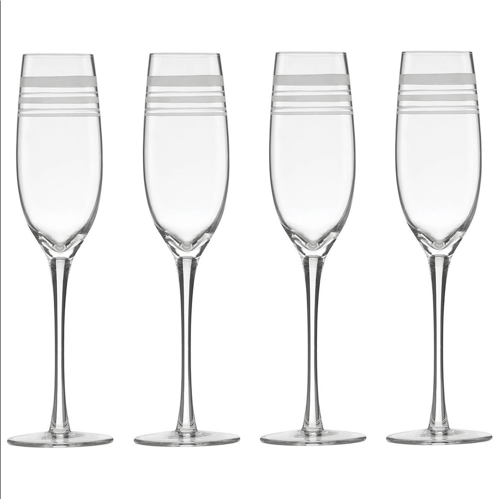 Kate Spade Lenox Champagne Flute Glasses 6 oz
